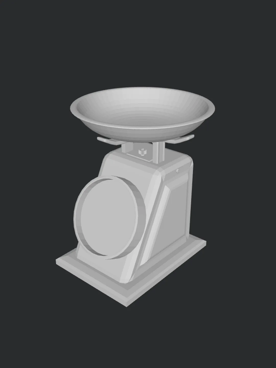 3D MODEL Miniature model of retro kitchen scales, ready for printing