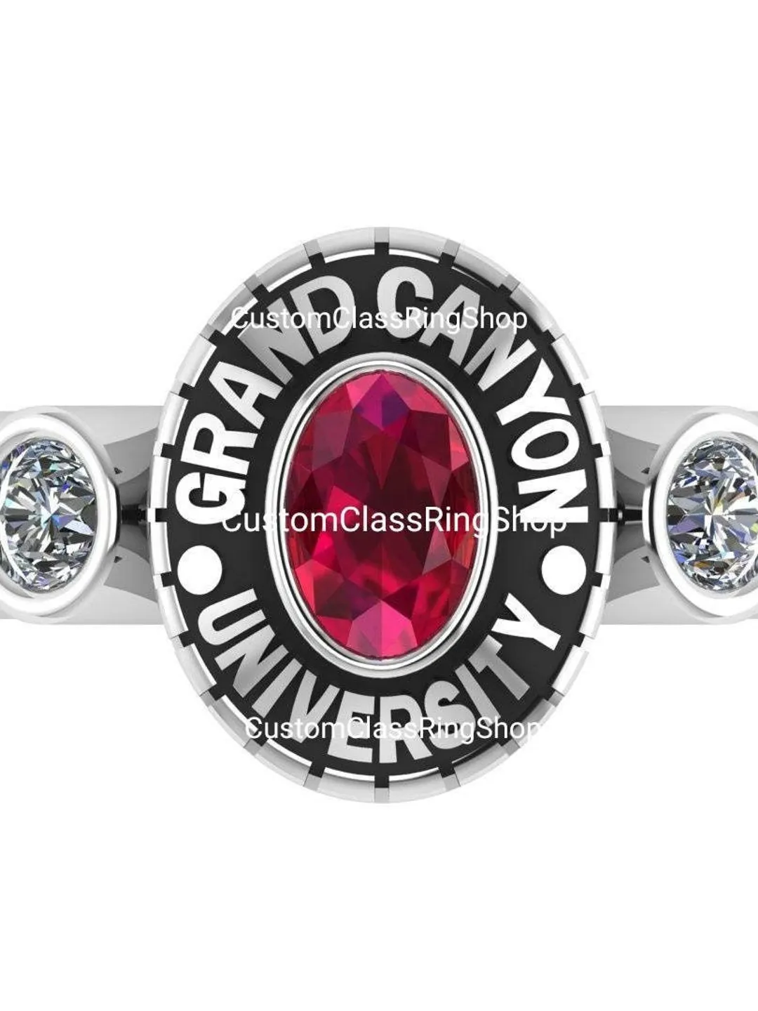 Silver925 Custom Class Ring: Oval Cut Graduation Ring
