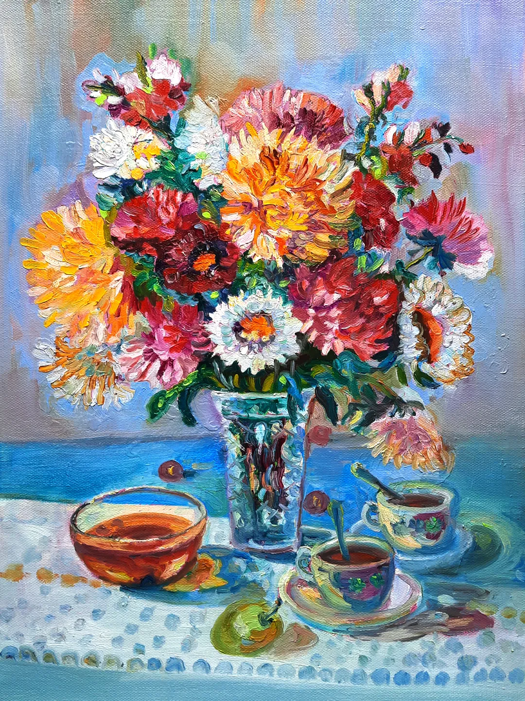 Flowers Art Floral Original Oil Painting Impasto Oil on Canvas