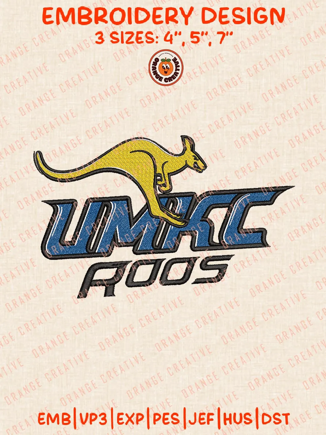 UMKC Roos Logo Embroidery Design Files, NCAA Logos Embroidery Designs ...