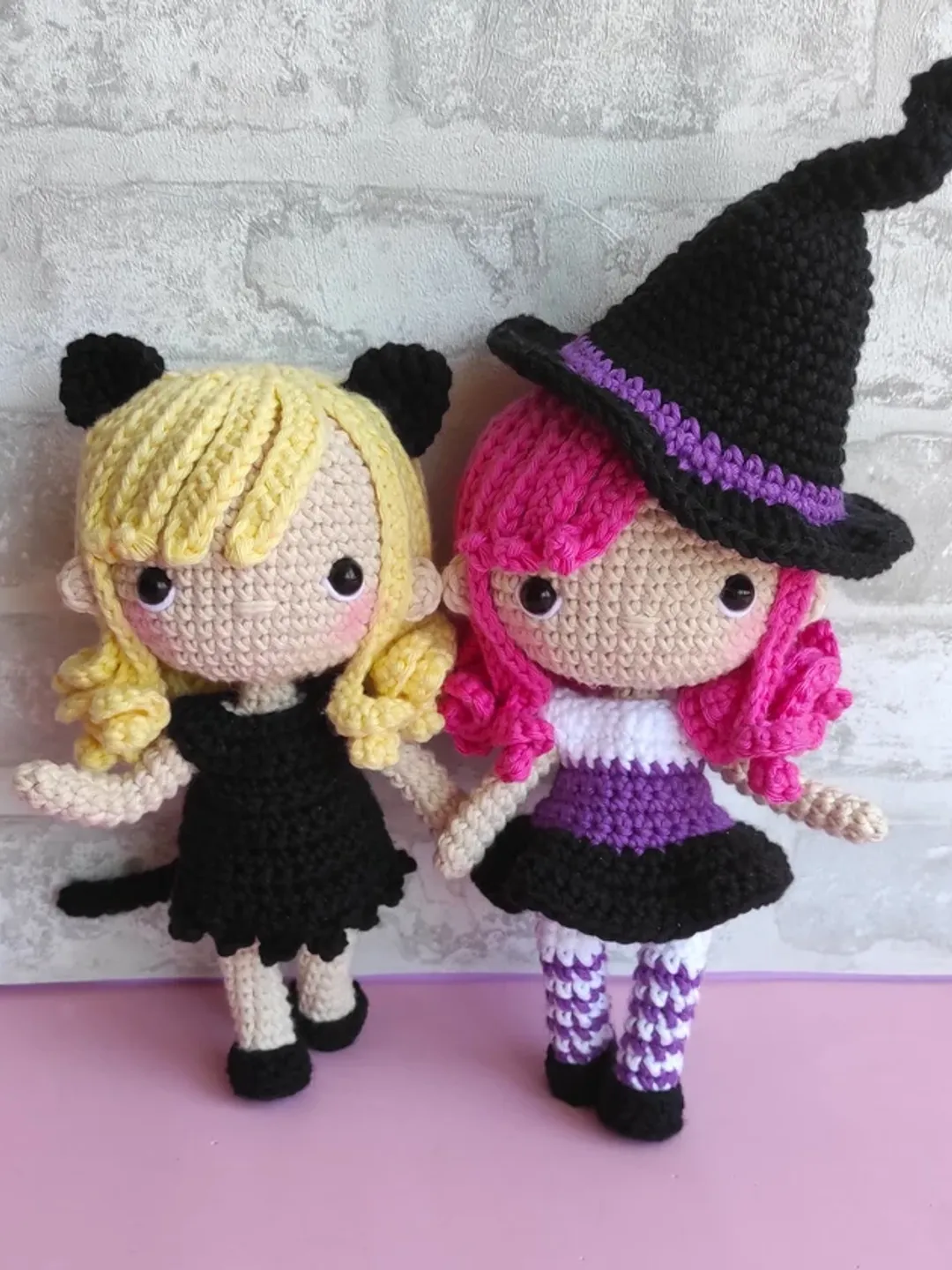The Sisters Ada and Kat Halloween Crochet Pattern PDF, Witch and Cat Doll Amigurumi, Halloween Crochet Doll Pattern, Cute Sister Dolls, Intermediate Crochet Pattern, Spooky Decor, Handmade Gift