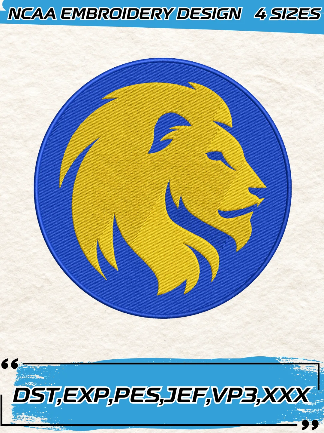 A&M-Commerce Lions Logos Embroidery Designs,NCAA Logo Embroidery Design,Machine Embroidery Design File,4 Sizes, Digital Download