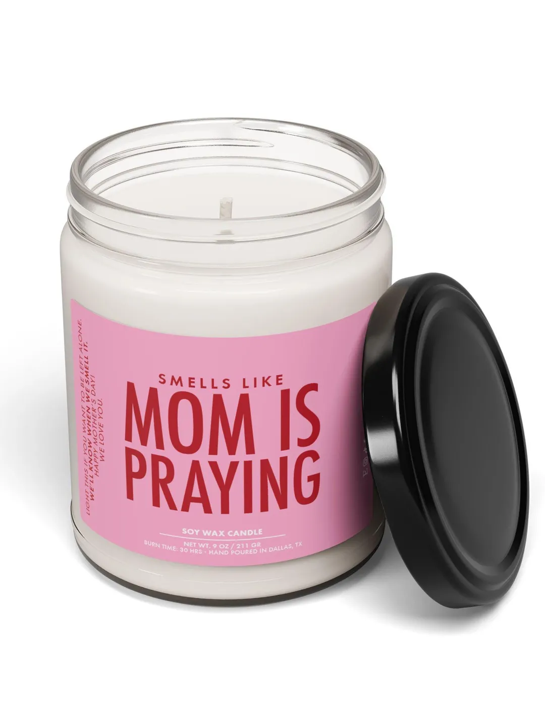 Soy Wax Candle, Smells Like Mom Is Praying, Funny Mother's Day Gift
