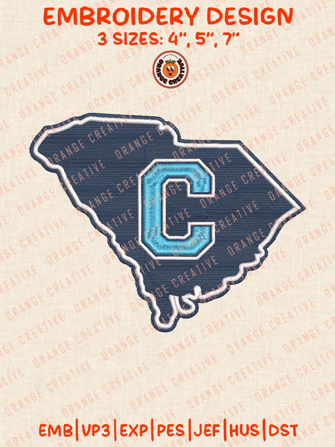 The Citadel Bulldogs Embroidery Design, NCAA Team Logo Embroidery Design, Machine Embroidery Design File, 4 Sizes, Digital Download