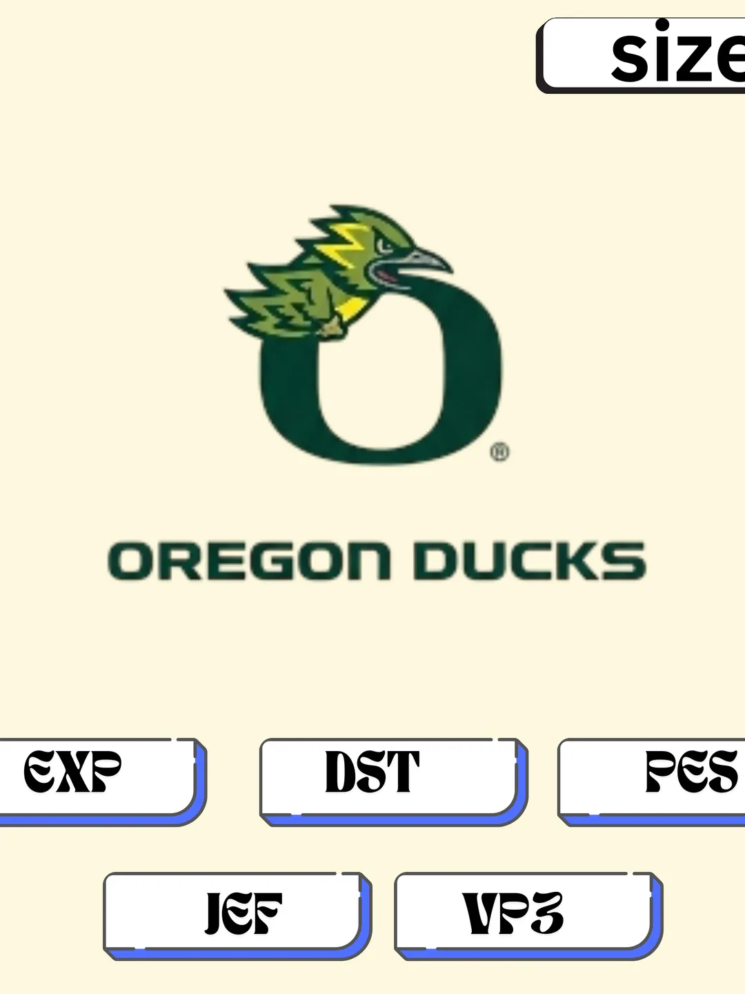 Oregon Pattern Oregon Ducks Mascot Logo Embroidery Pattern | Multi-Size Machine ...