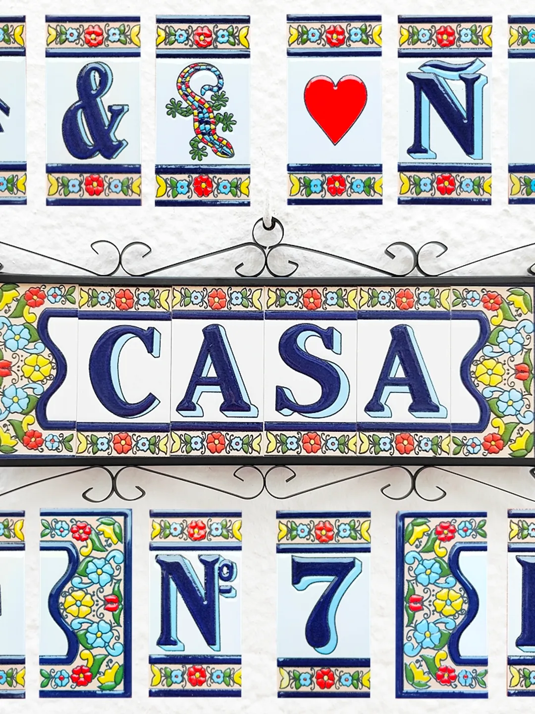 Ceramic letters and numbers 11cm (4.3") for the wall - Hand-glazed in Spain - "CANARIAS" models - Ceramic letters number -
