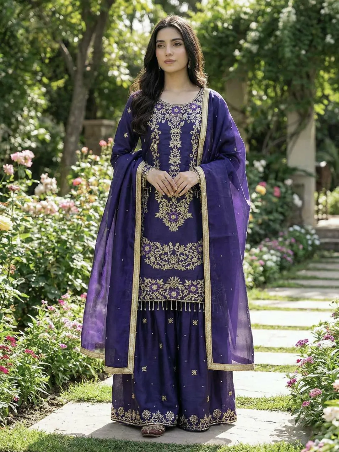 women's punjabi dress shopNstyle Ready to Wear Indian Pakistani Fashion Ethnic Wear Designer Girl Salwar Kameez Patiala Suit for Women (Light Pink, XS) at Amazon Clothing store Our Pink Embroidered Viscose Silk Punjabi Suit includes a viscose silk top with santoon inner Purple Embroidered Salwar Suit Set