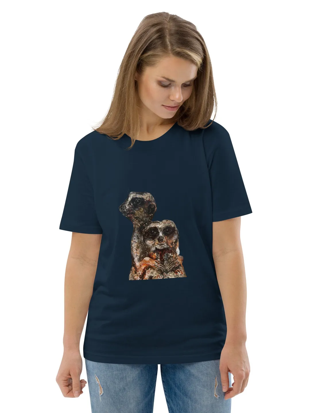 Meerkats couple Unisex organic cotton t-shirt
