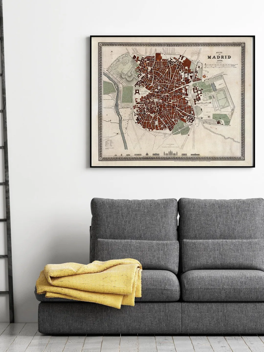 Old Map of Madrid 1844 Spain Vintage Map | Wall Map Print