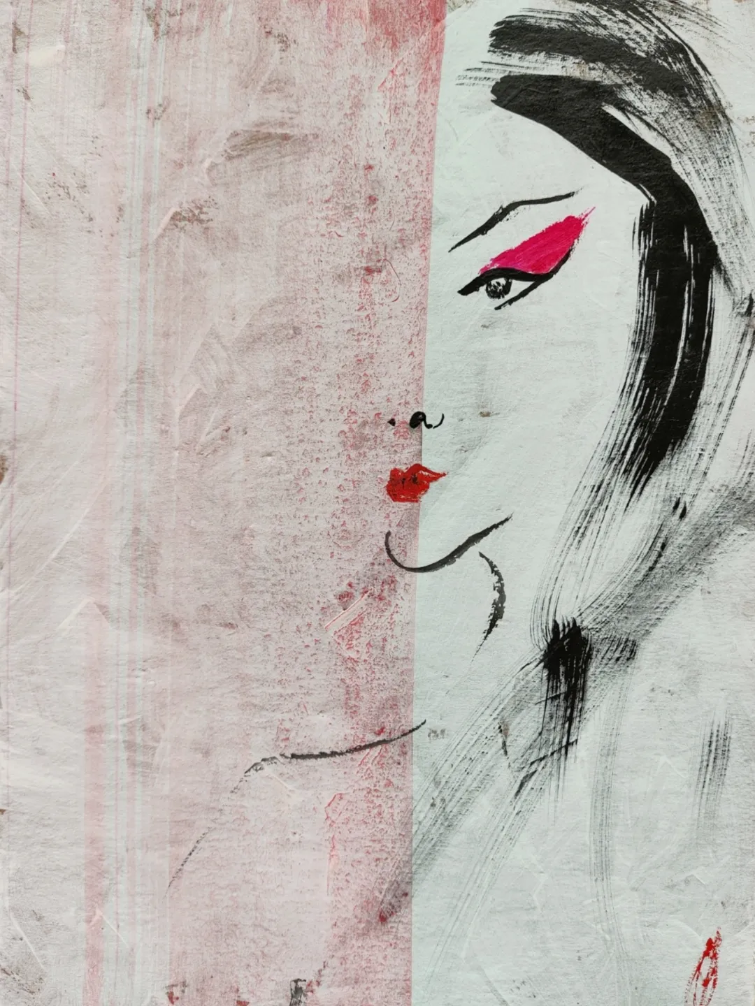 Nude woman painting Original art Wabisabi interior