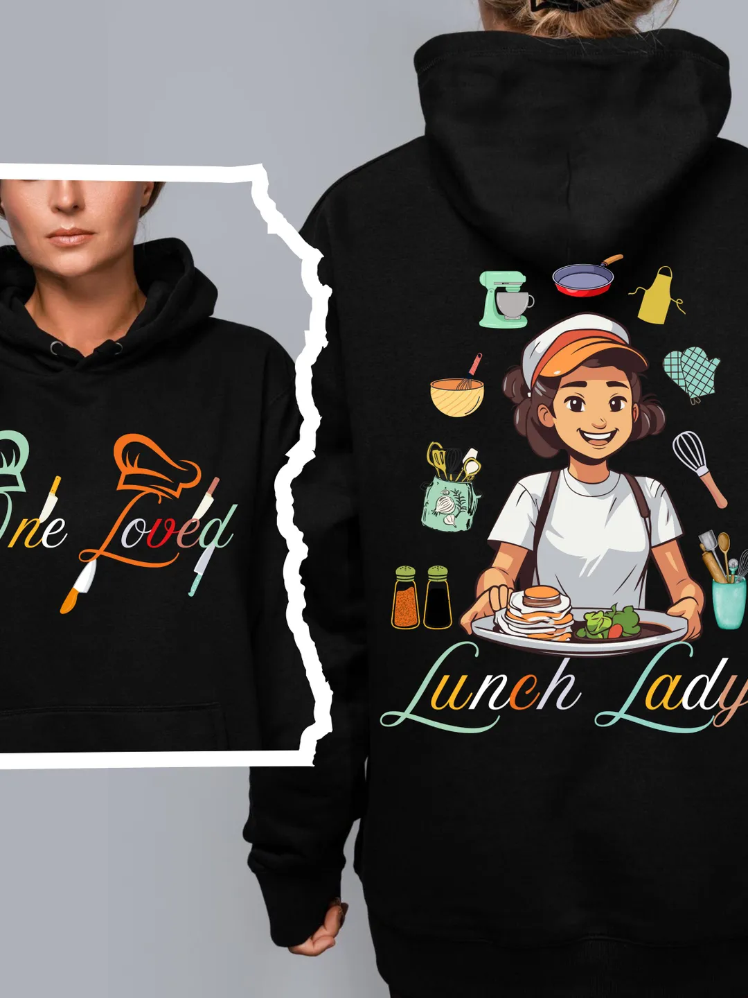 Lunch Lady PNG Design: Food Service T-Shirt Print (Digital Download)