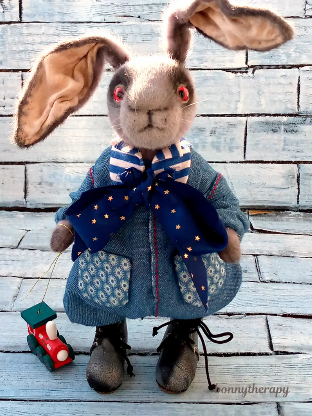Teddy bunny 7 inches, adorable rabbit in teddy style. $79.00