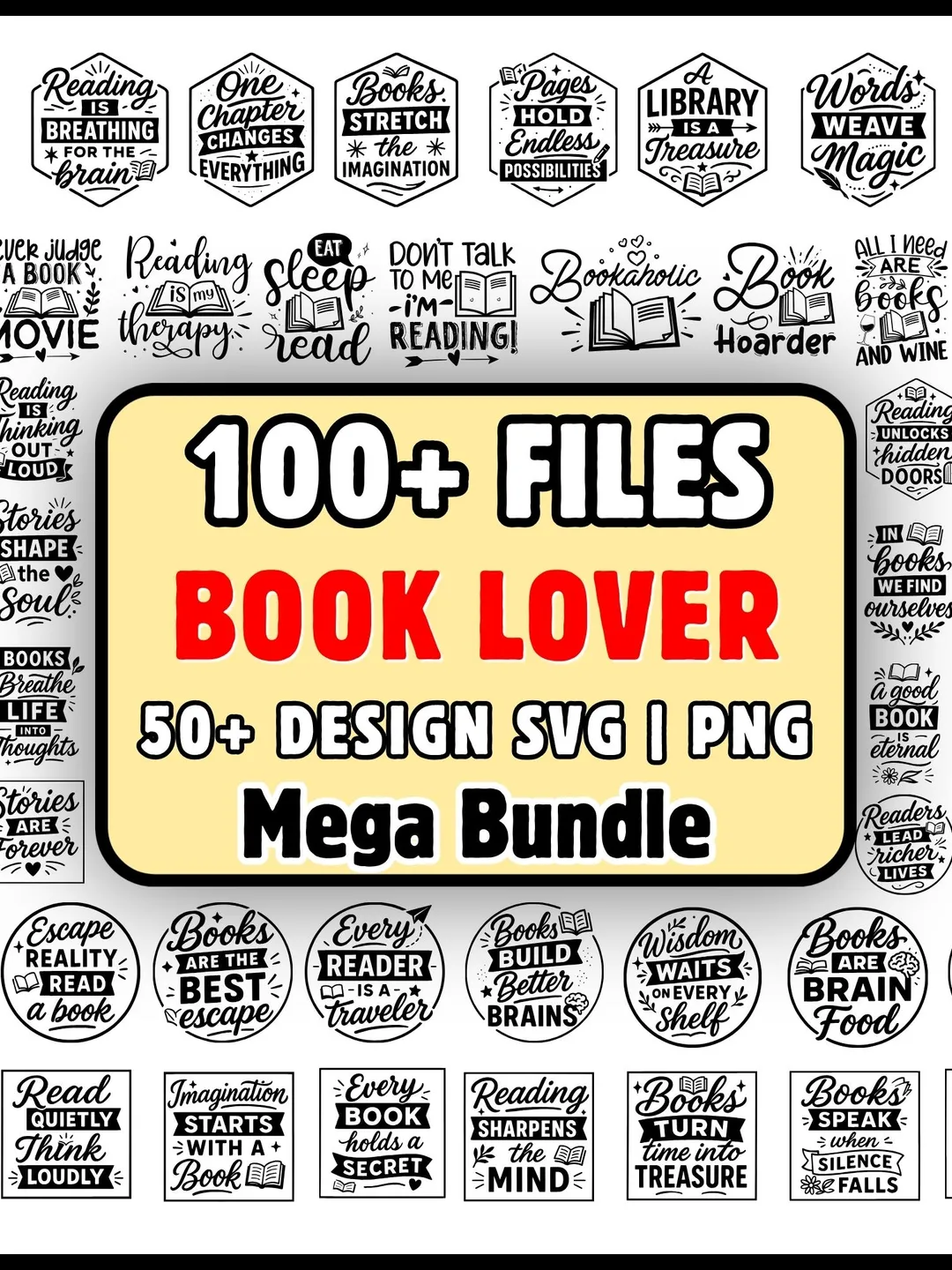 Book Lover PNG SVG Bundle, Reading Svg Png, Bookaholic Svg Cricut ...