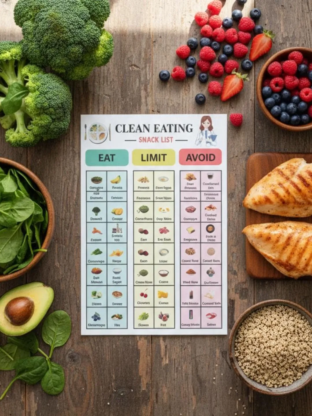 Snack Choice Chart.pdf Clean Eating Snack Chart PDF, Whole Food List Printable, Real ...