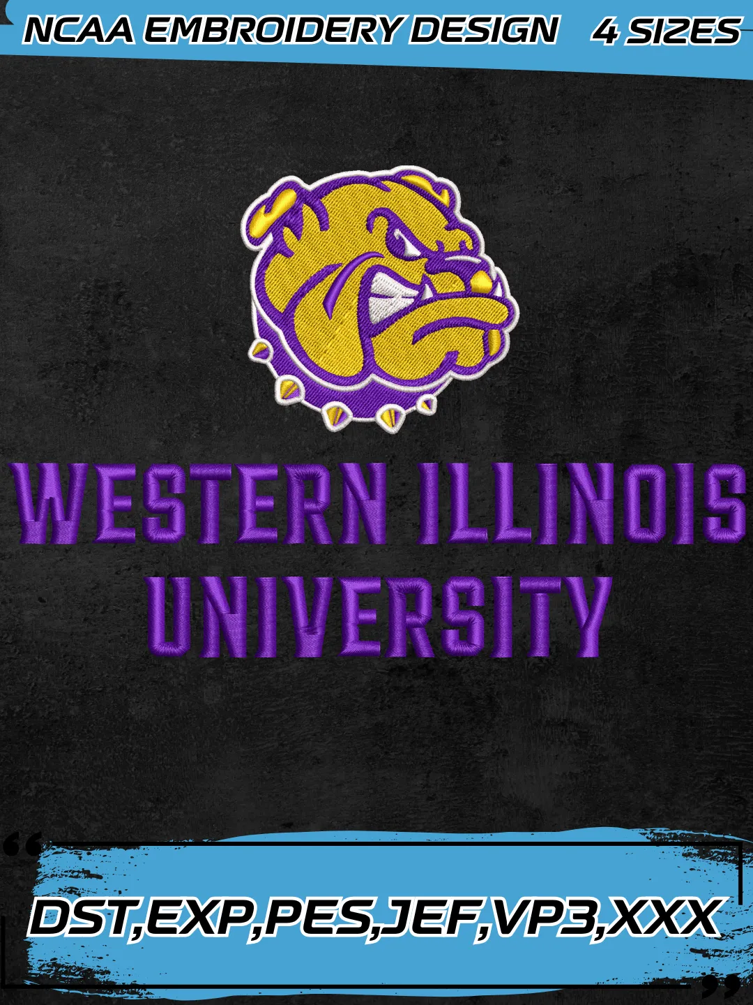Western Illinois Leathernecks Logo Embroidery Design,NCAA Logo Embroidery Design,Machine Embroidery Design File,4 Sizes, Digital Download