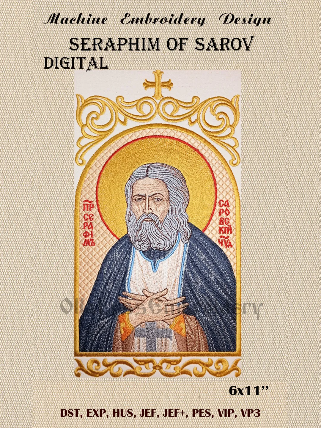 Seraphim of Sarov embroidery design