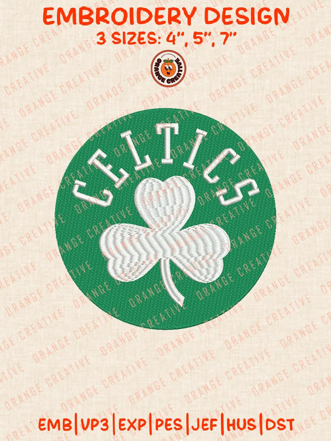 NBA Boston Celtics Basketball Logos Embroidery Designs, NBA Team Logo Embroidery Files, Machine Embroidery Design File, 4 Sizes, Custom Size, Digital Download