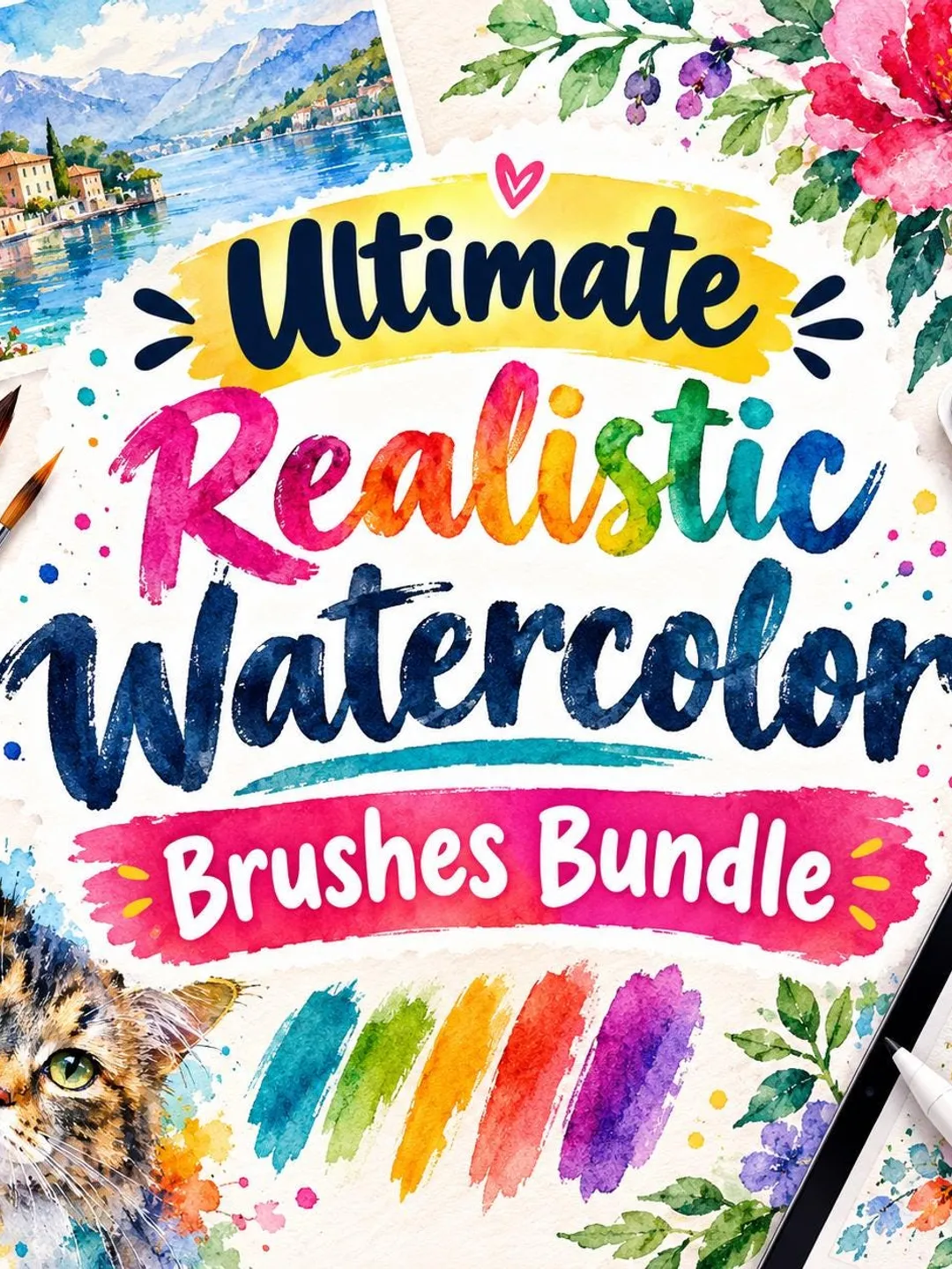 Realistic Watercolor Brushes for Procreate | Watercolor Brush Set | Digital Painting & Illustration Brushes | iPad Art Tools