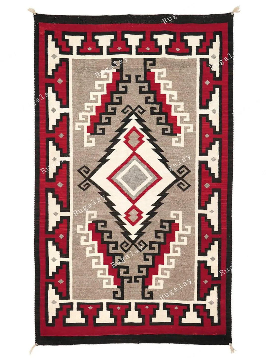 Southwestern Pattern Rug 5x8 Ft Handwoven Wool Navajo Rug Southwestern Pattern Native American ...