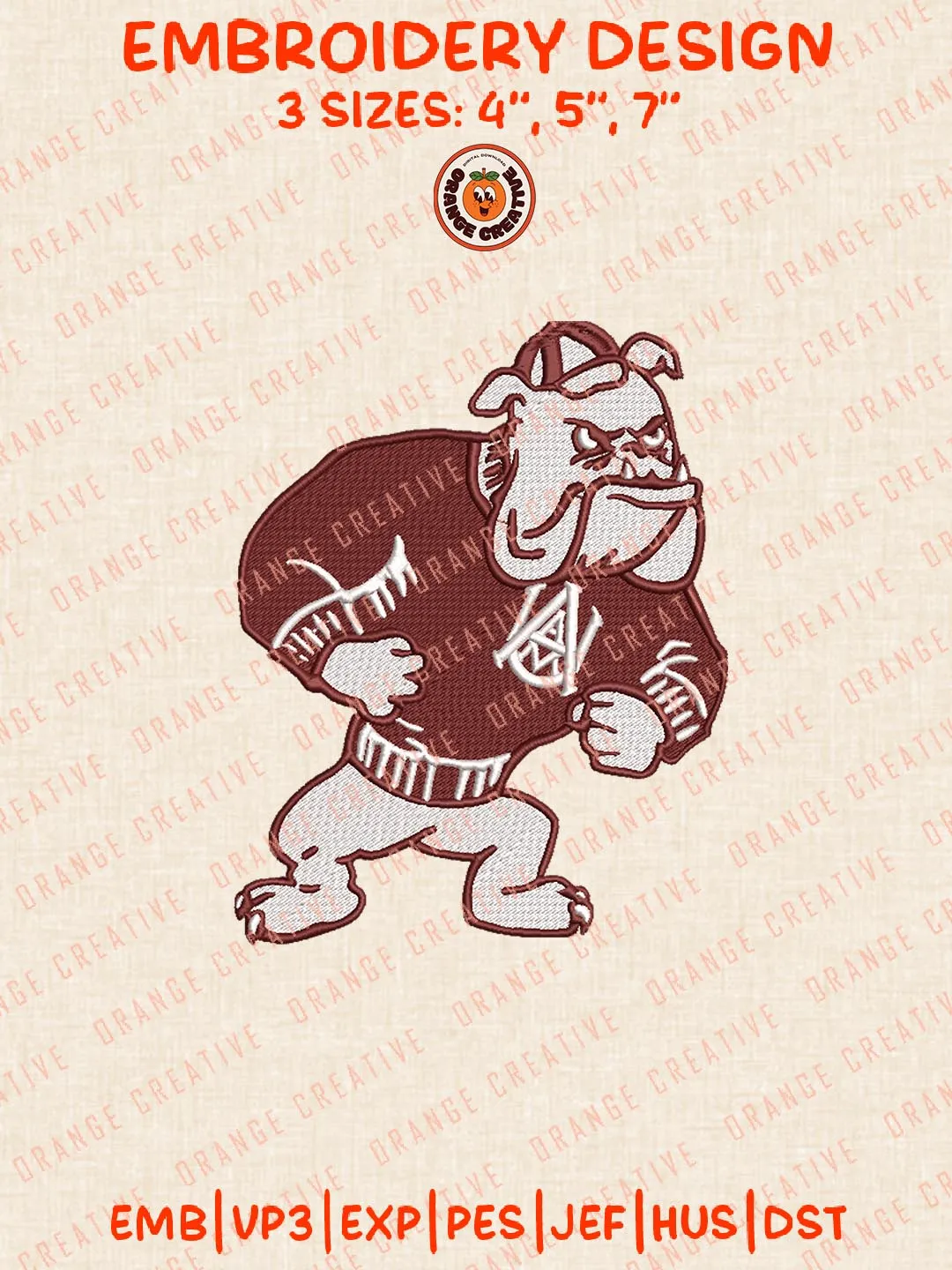 NCAA Alabama AM Bulldogs Logos Embroidery Design Files, NCAA Logos Embroidery Designs, Machine Embroidery Files, 4 Sizes, Custom Sizes, Instant Download