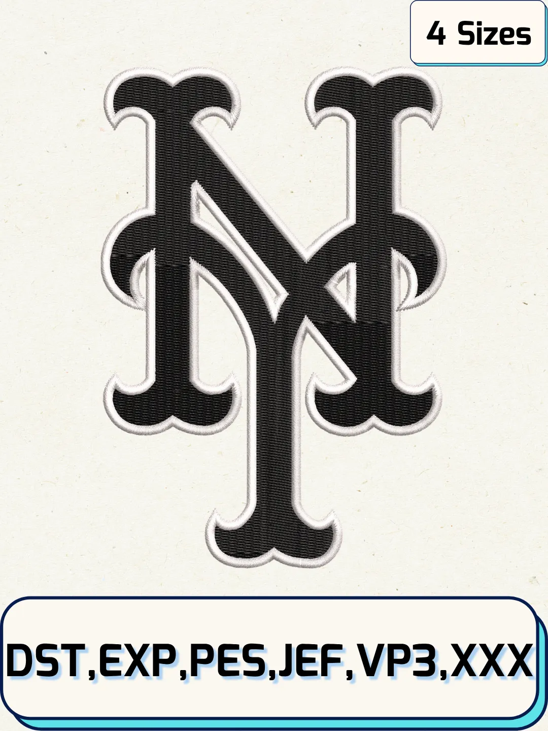 Mets Baseball Embroidery Design – Machine Embroidery File-  4 Sizes