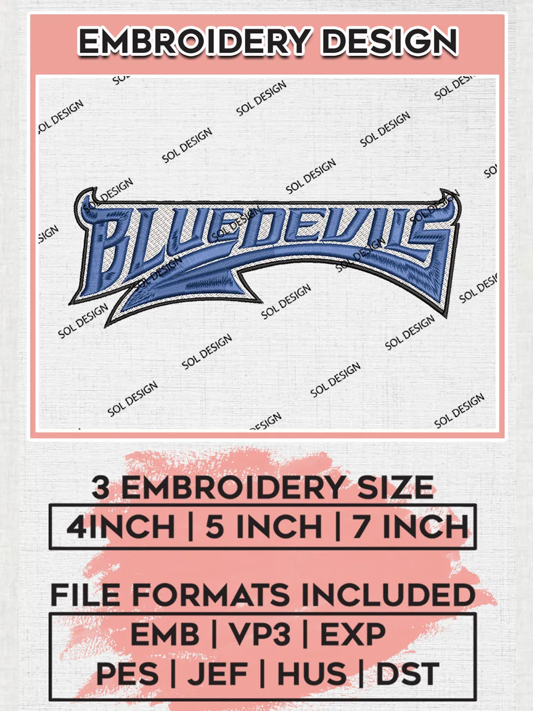 NCAA Duke Blue Devils Team Wordmark Logo embroidery designs, NCAA Duke Blue Devils Logo Machine embroidery designs, NCAA Team Logo embroidery designs, NCAA Game Day Machine embroidery designs, Digital Download