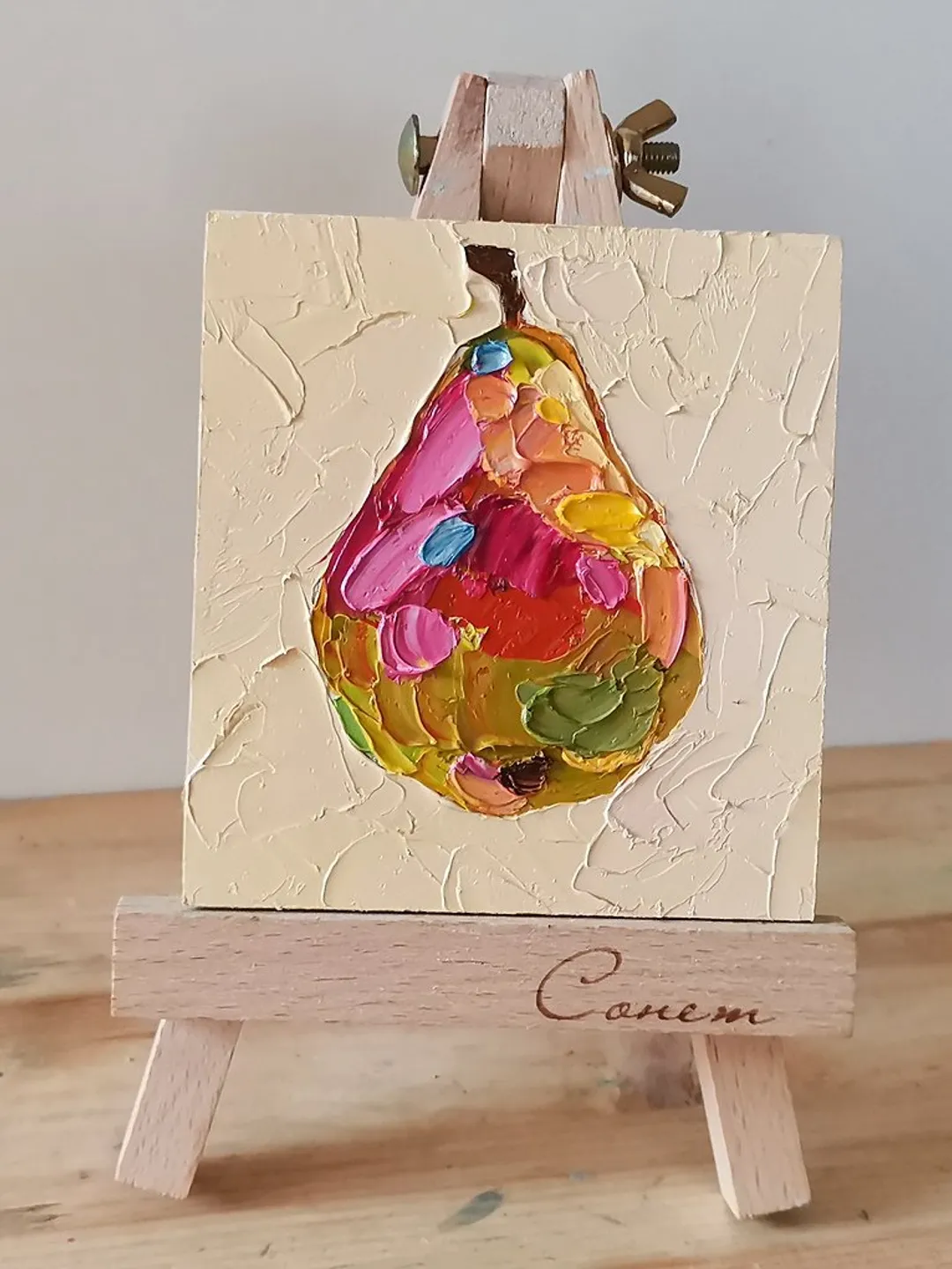 Pear Painting 油畫原作 Original Art 手工油畫 Oil Painting 掛畫 Fruit Art by Verafe