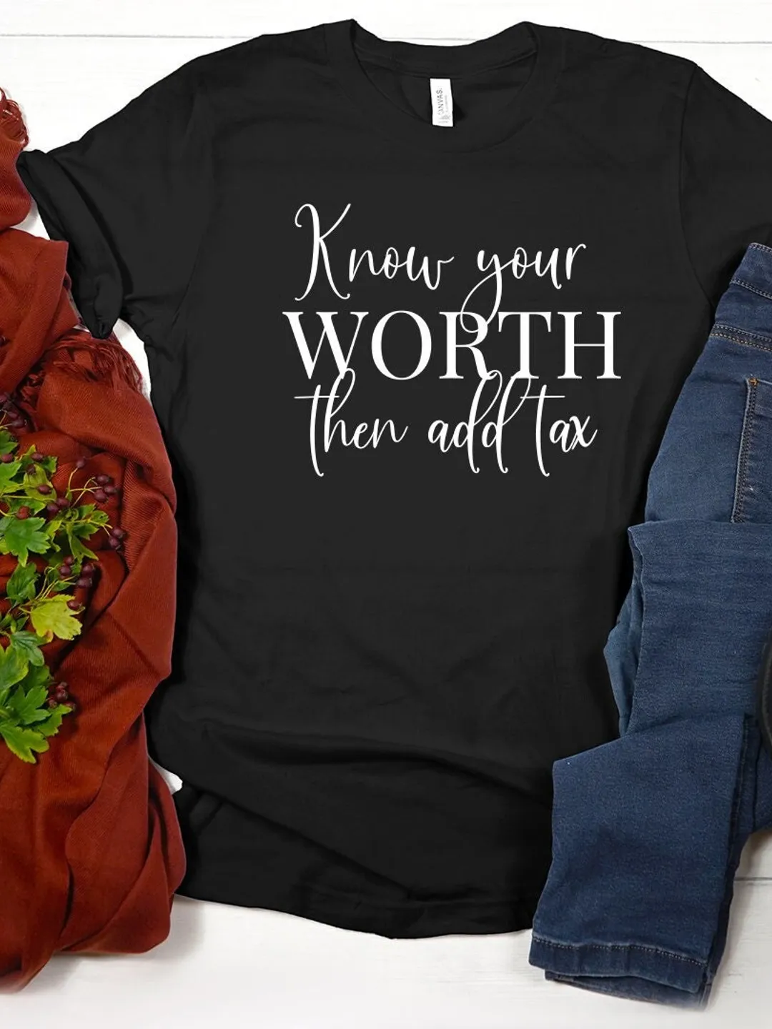 Know Your Worth Tee, Inspirational Quote Shirt (Unisex S-XXL)