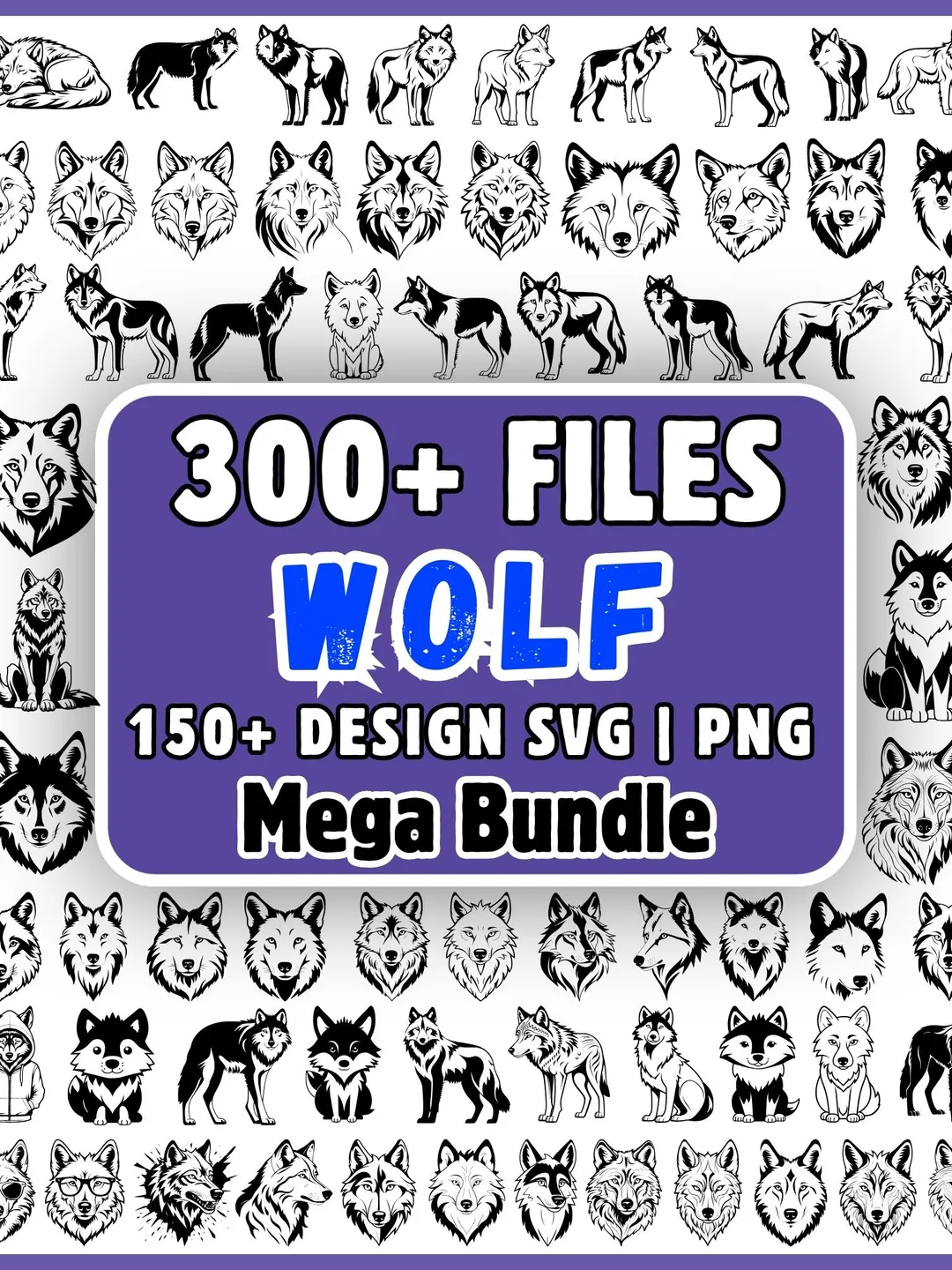 Wolf SVG Bundle, 300+ Files, Wolf Head SVG PNG, Wolf Face Clipart ...