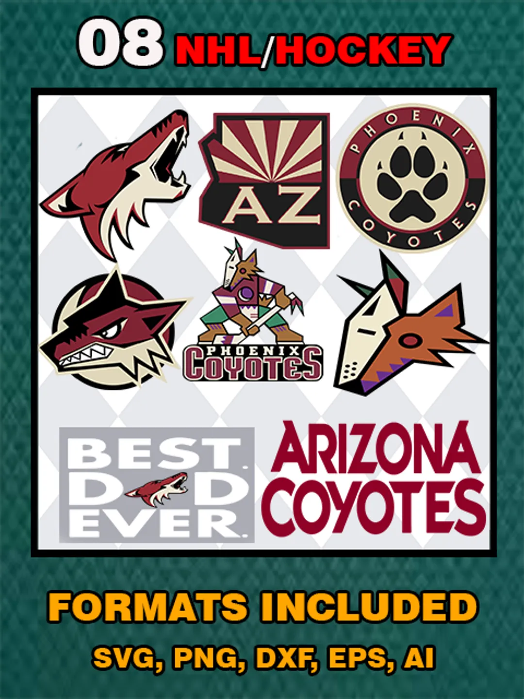 08 Arizona Coyotes SVG bundle, American hockey SVG Files for Cricut ...
