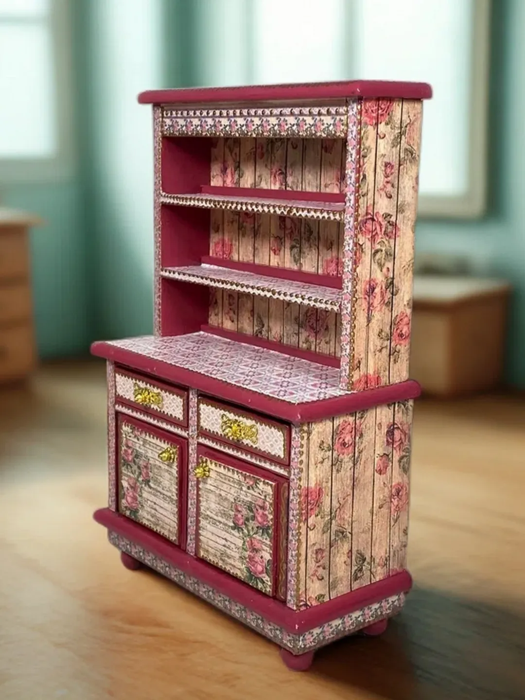 Dollhouse Buffet. Doll Wardrobe. 1:12 Scale. Handcrafted. Dollhouse Furniture.