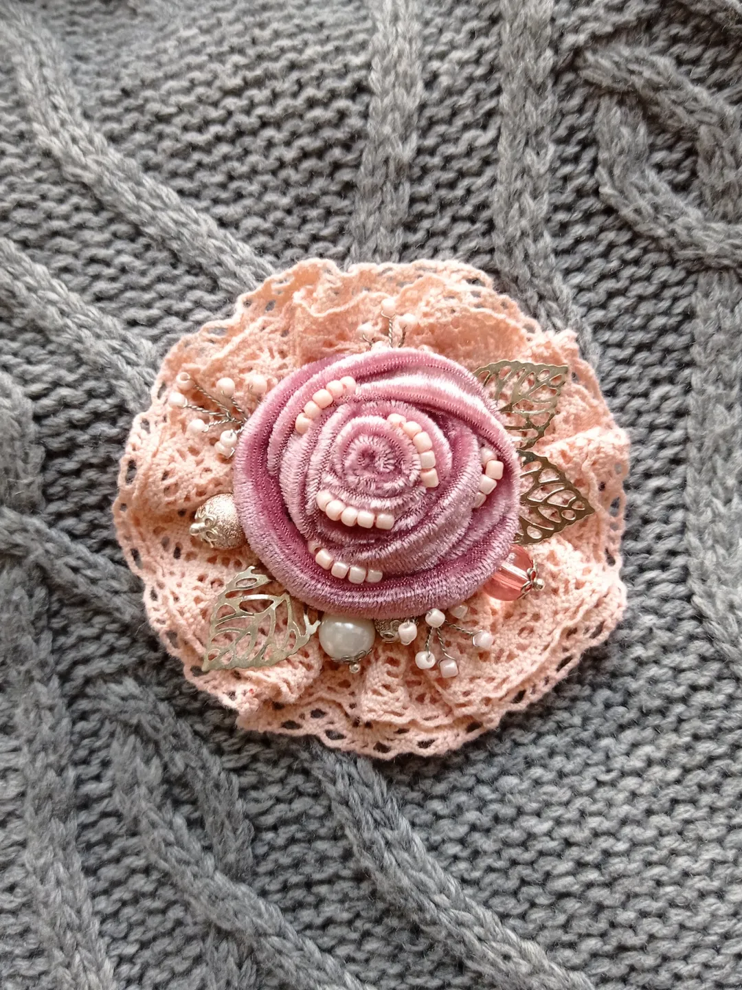 Pink brooch-pin