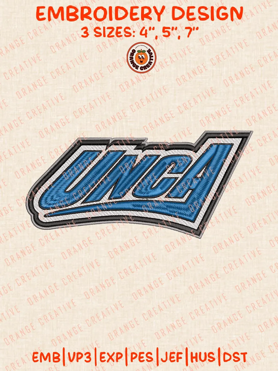 NCAA UNCA Bulldogs Embroidery Design, NCAA Logo Embroidery Design, Machine Embroidery Design File, 4 Sizes, Digital Download