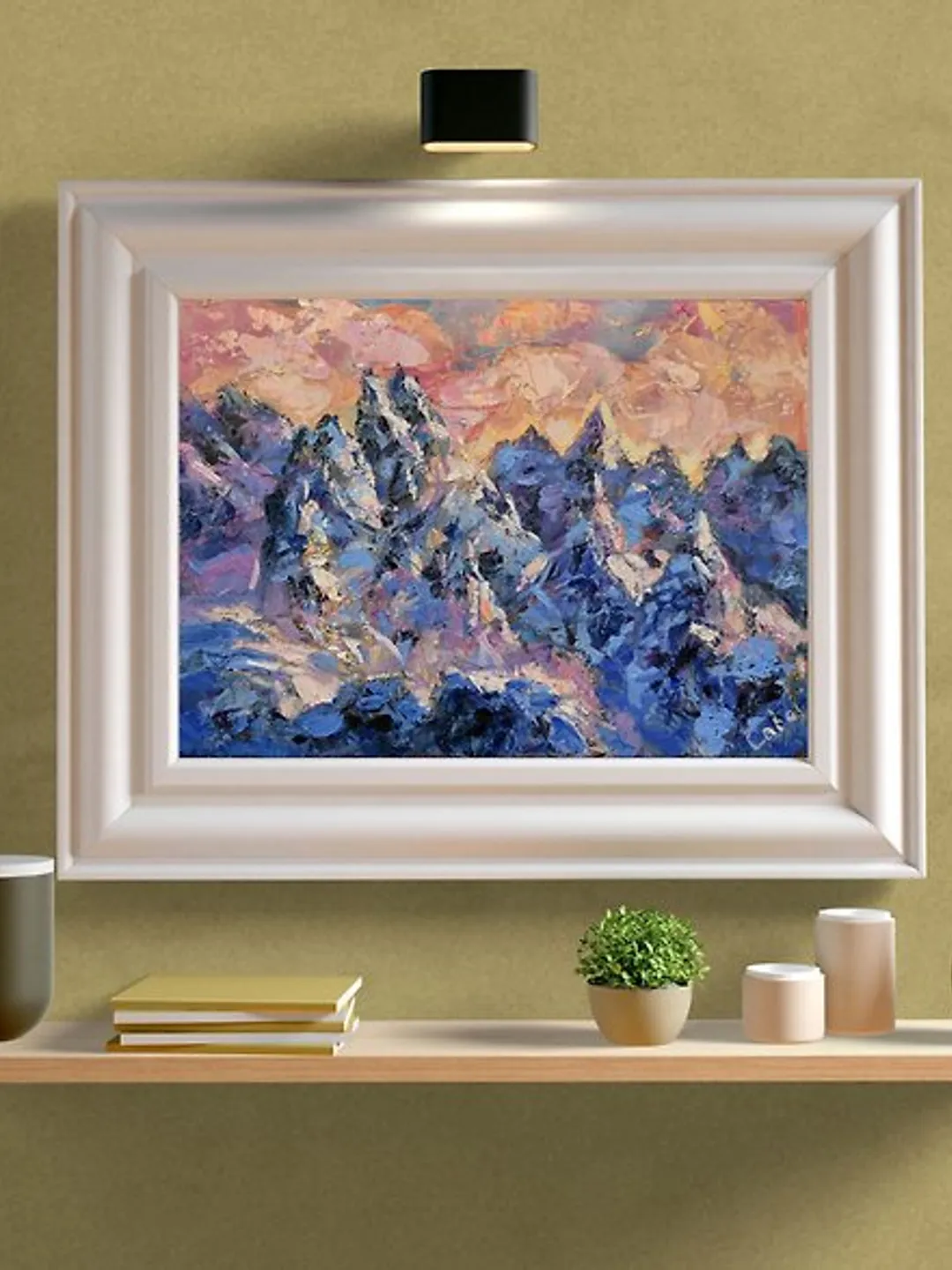 Mountains Painting Landscape Rocky Mountains Artwork Snowy Peaks