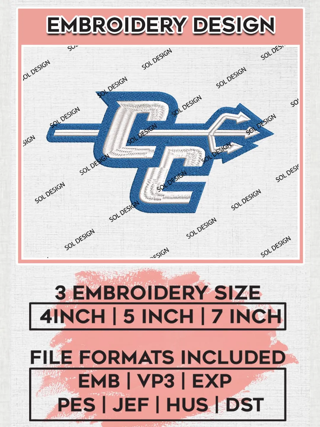 NCAA Central Connecticut Blue Devils Team Logo Machine Embroidery Design, NCAA Blue Devils Design Design files, NCAA Team Embroidery Designs, NCAA Machine Embroidery Designs, Digital Download