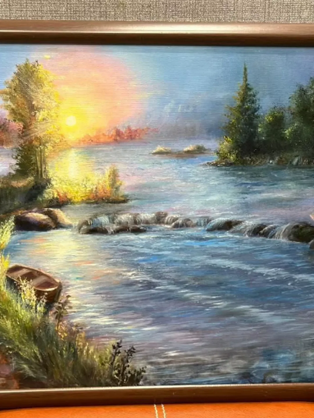 Painting on canvas “Landscape of Karelia”, oil, size 30 x 40 cm, framed