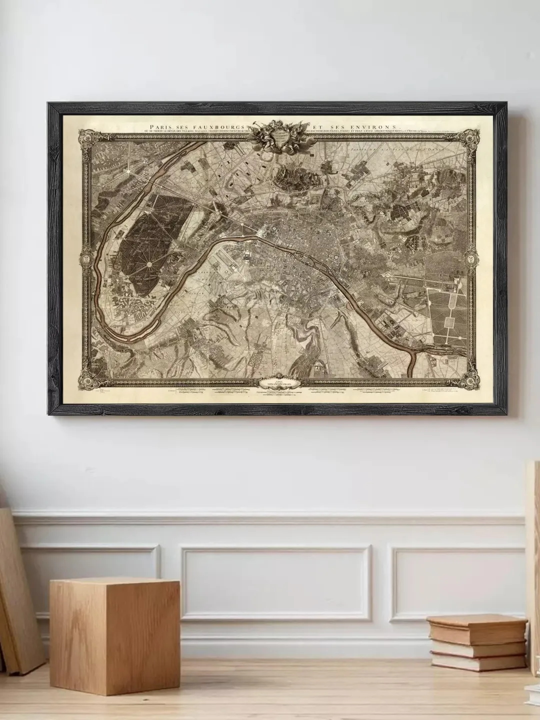 Vintage Paris Map Print | 1795 France Wall Art