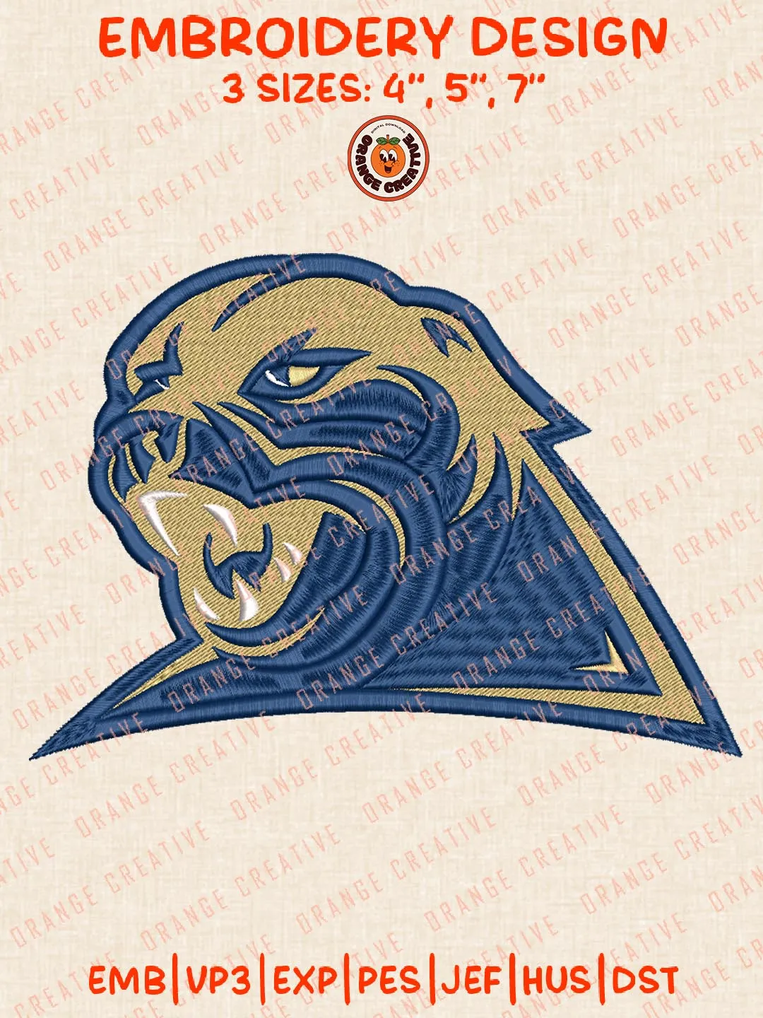 Pittsburgh Panthers Mascot Embroidery Design Files, NCAA Logos Embroidery Designs, NCAA Pittsburgh Machine Embroidery Files, 3 Sizes, Custom Sizes, Instant Download