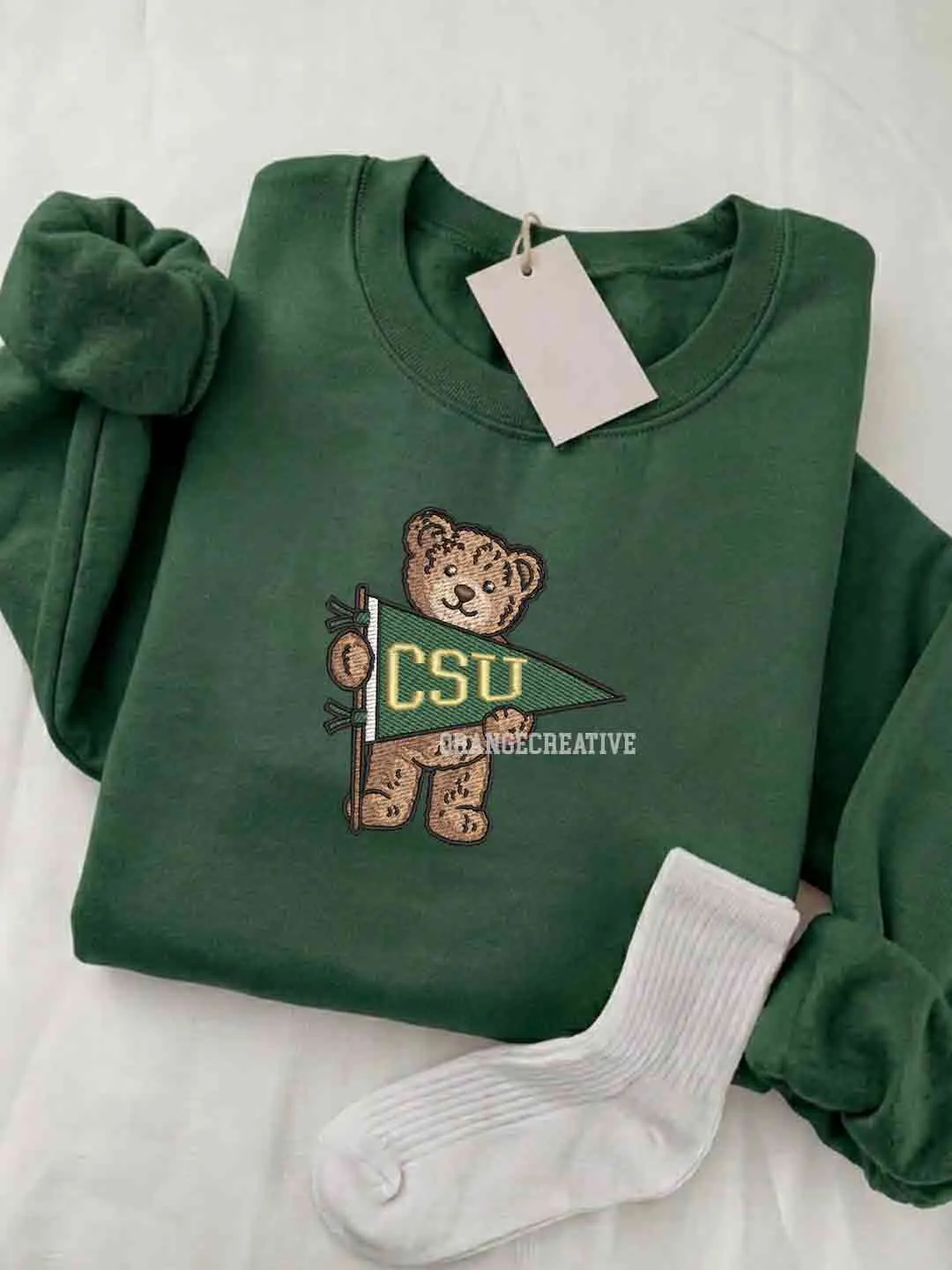 Colorado State Rams Embroidered Sweatshirt, College Embroidered Crewneck, NCAA CSU Rams Team Embroidered Shirt, Teddy Bear Sweatshirt, Gift for Collegue
