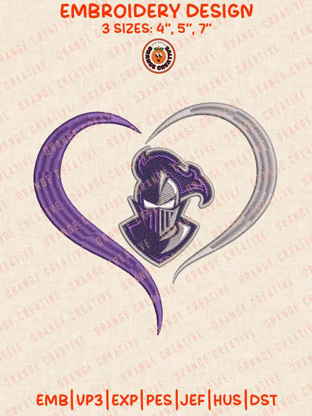 Furman Paladin Heart Embroidery Design Files, Football Logos Embroidery Designs, Sport Machine Embroidery Files, 3 Sizes, Custom Sizes, Instant Download