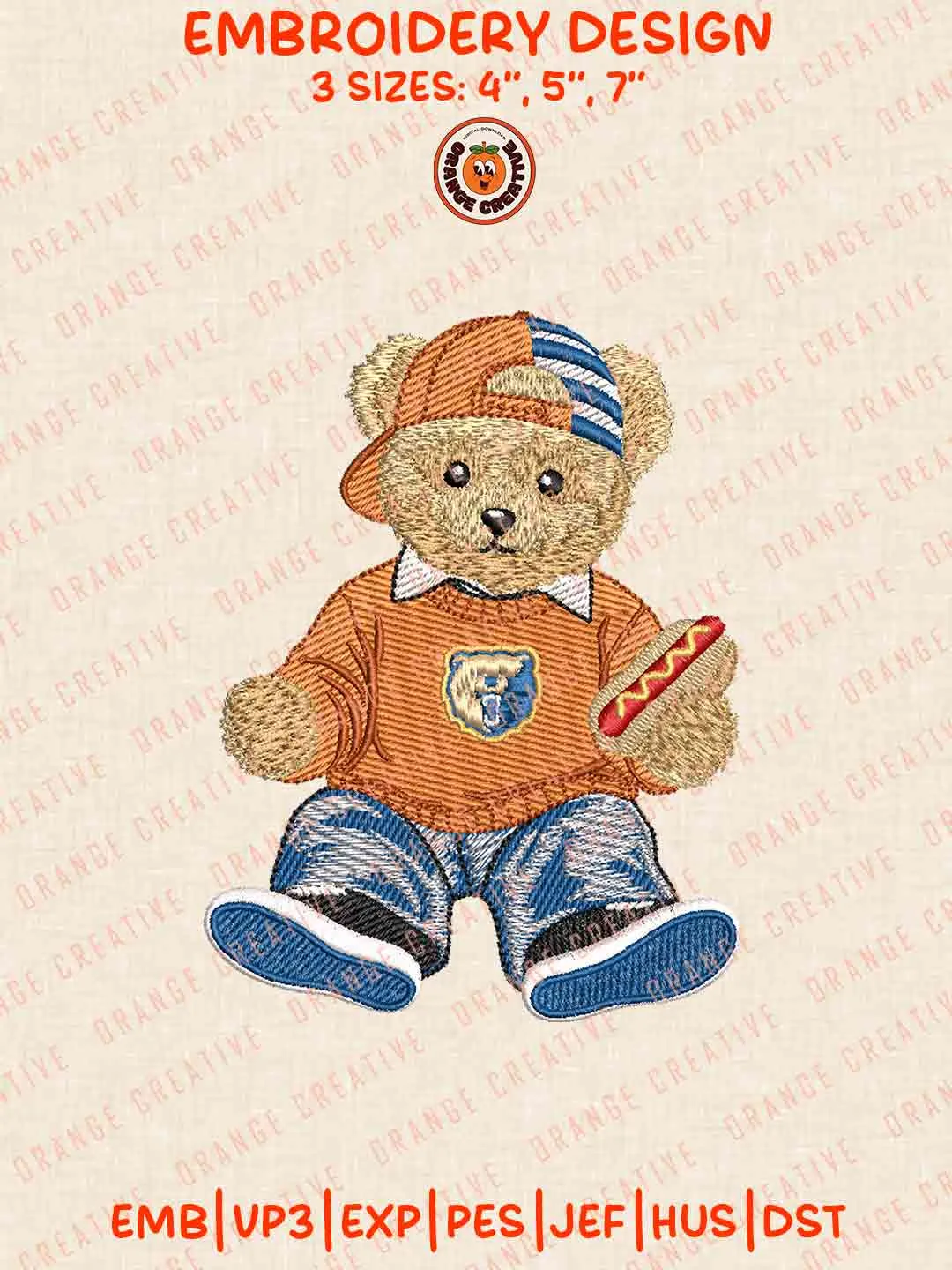 Cute Teddy Bear Morgan State Bears Logo Embroidery Files, NCAA Team Embroidery Design, Machine Embroidery Design File, 4 Sizes, Custom Size, Digital Download