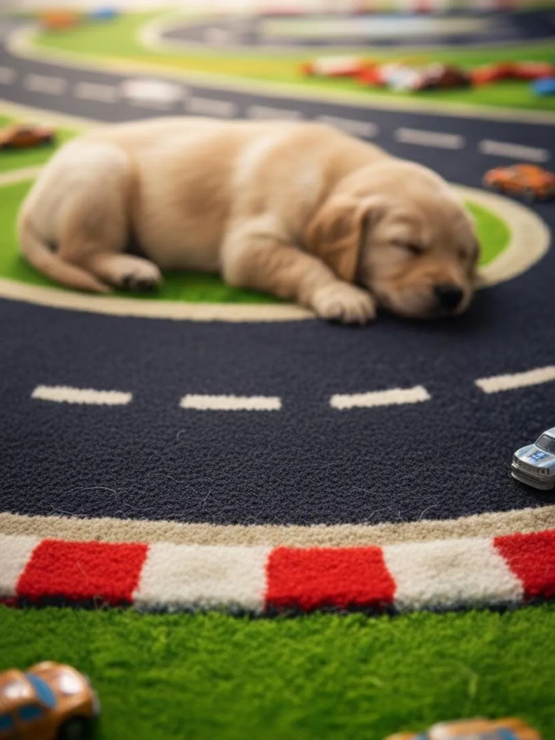 Kids Racing Track Play Rug for Boys Room, Toy Car Road Game Carpet