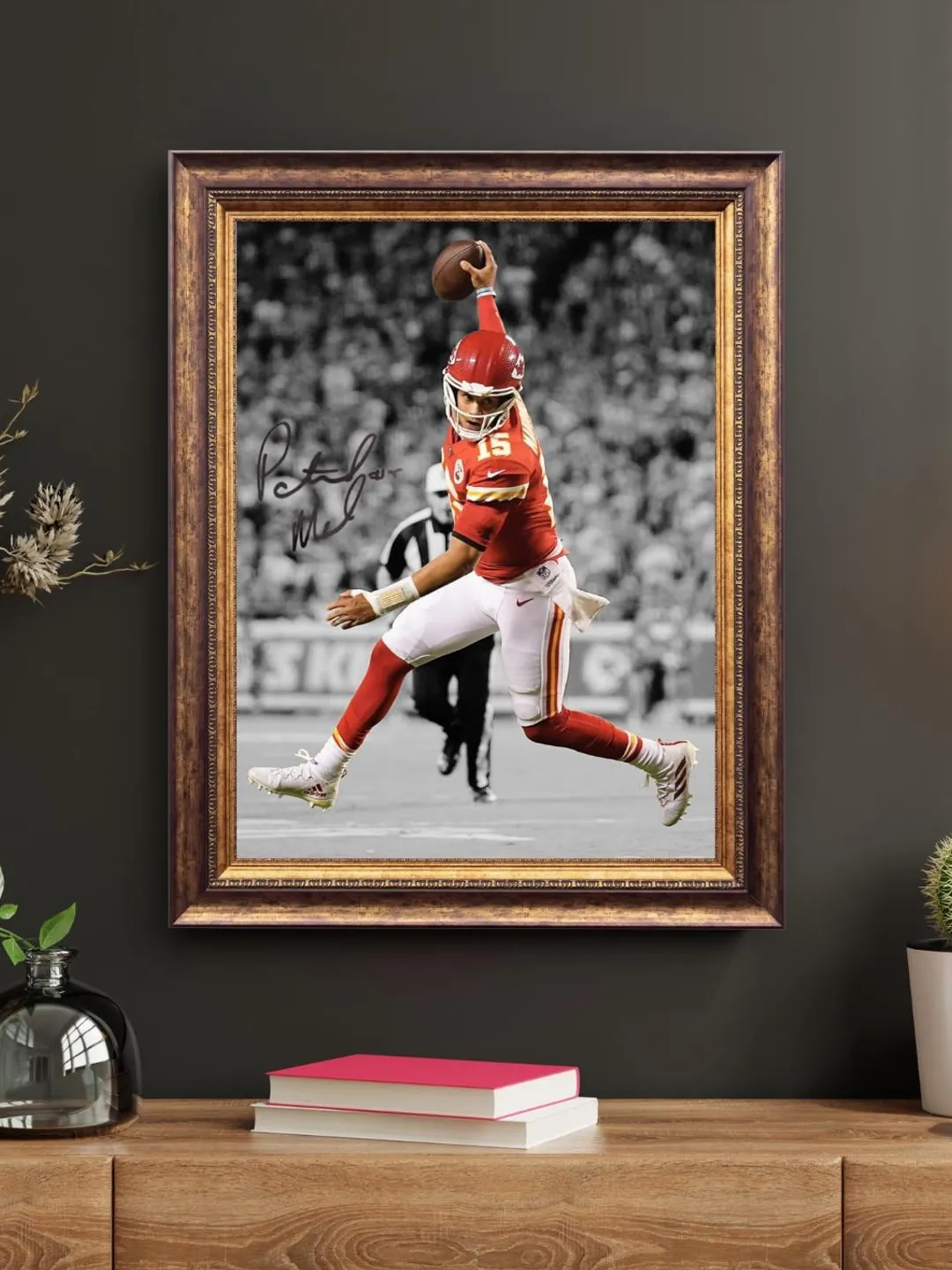 Patrick Mahomes Poster – Kansas City Chiefs Wall Art (Art Deco Style, Reprint, No Frame)