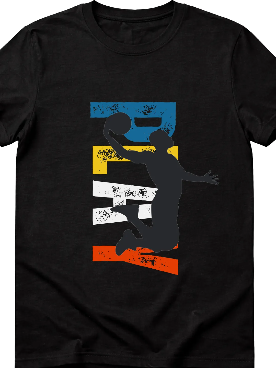 T-Shirt Design Dark Blue Illustrated Basketball Group T-Shirt | Stylish Sports Team Tee