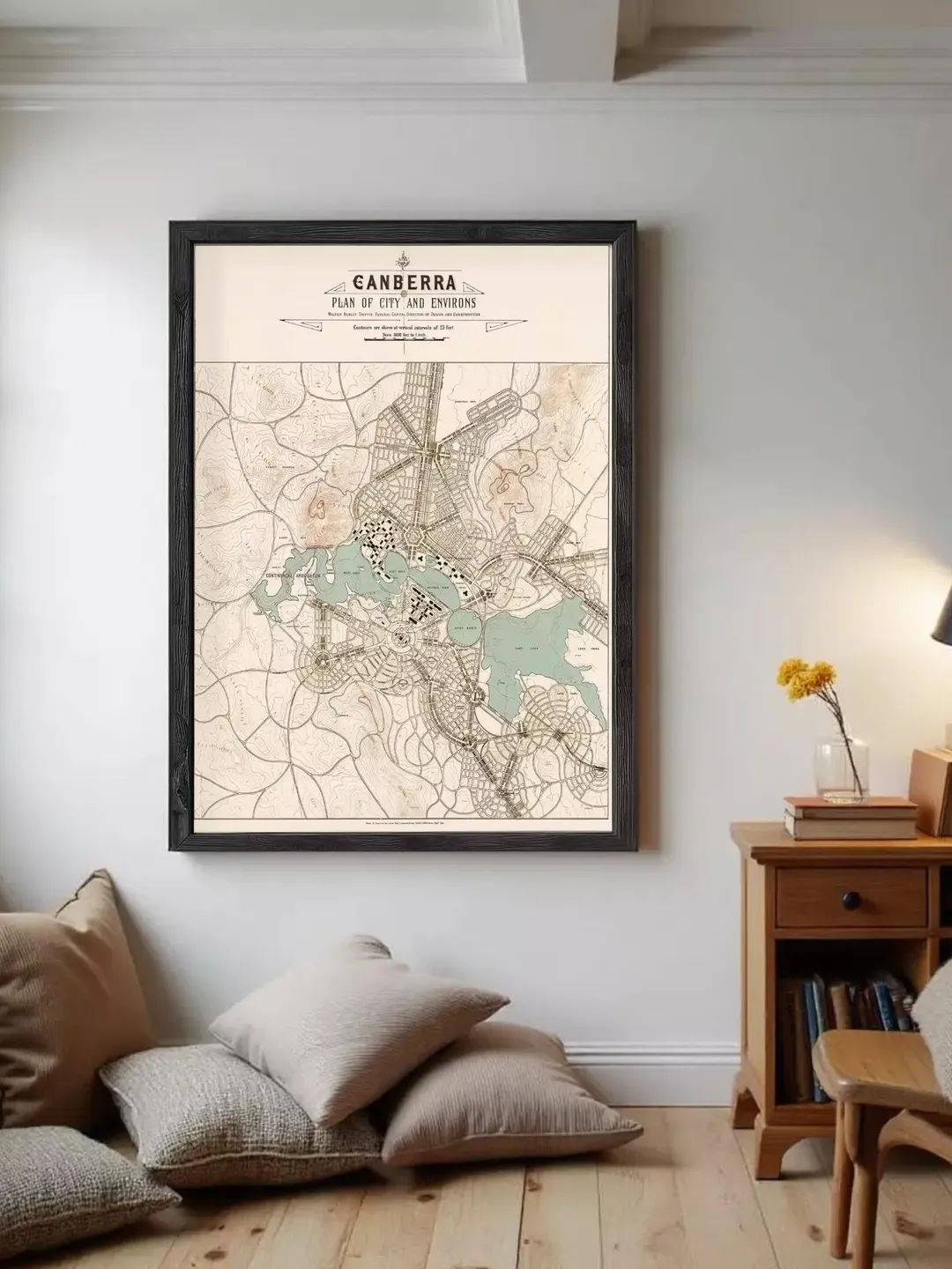 Canberra Australia 1918 Vintage Map Print | City Plan Wall Art