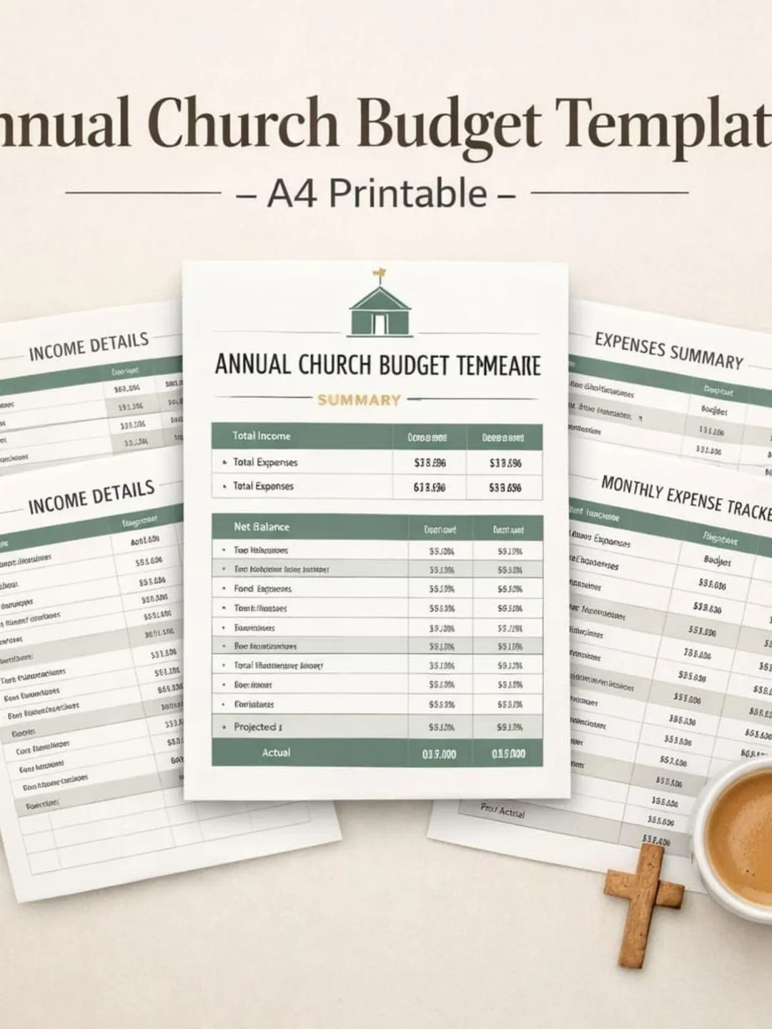 Annual Church Budget Template Printable, Ministry Finance Planner A4 ...