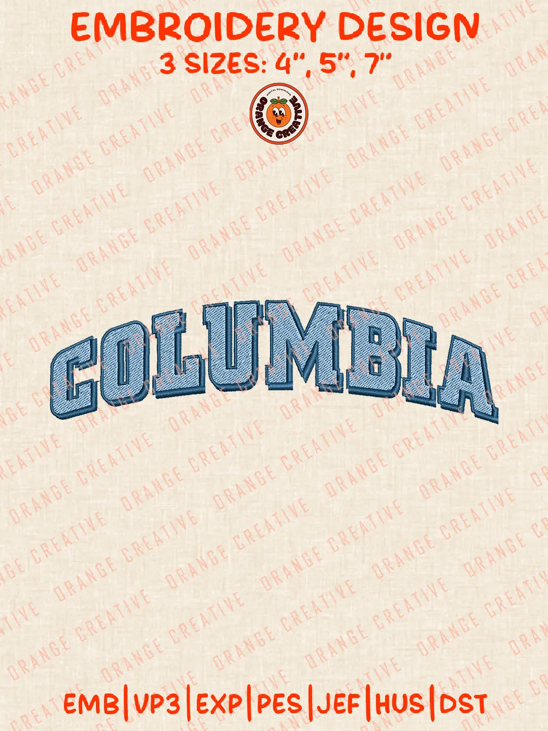 NCAA Columbia Wordmark Logo Embroidery Files, NCAA Columbia Lions Team Embroidery Designs, Columbia Lions Football Team Machine Embroidery Files, NCAA Machine Embroidery, Digital Download