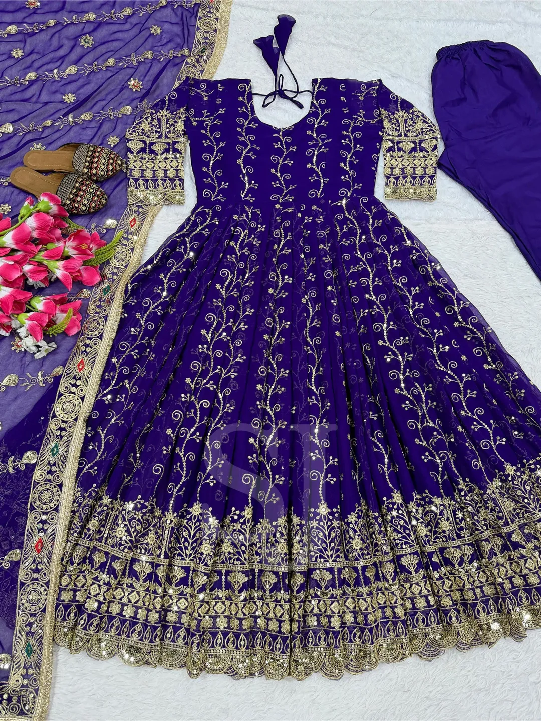 bollywood anarkali dress designs Attractive Mehandi Color Organza Silk With Embroidery And Sequins Work Anarkali Suit