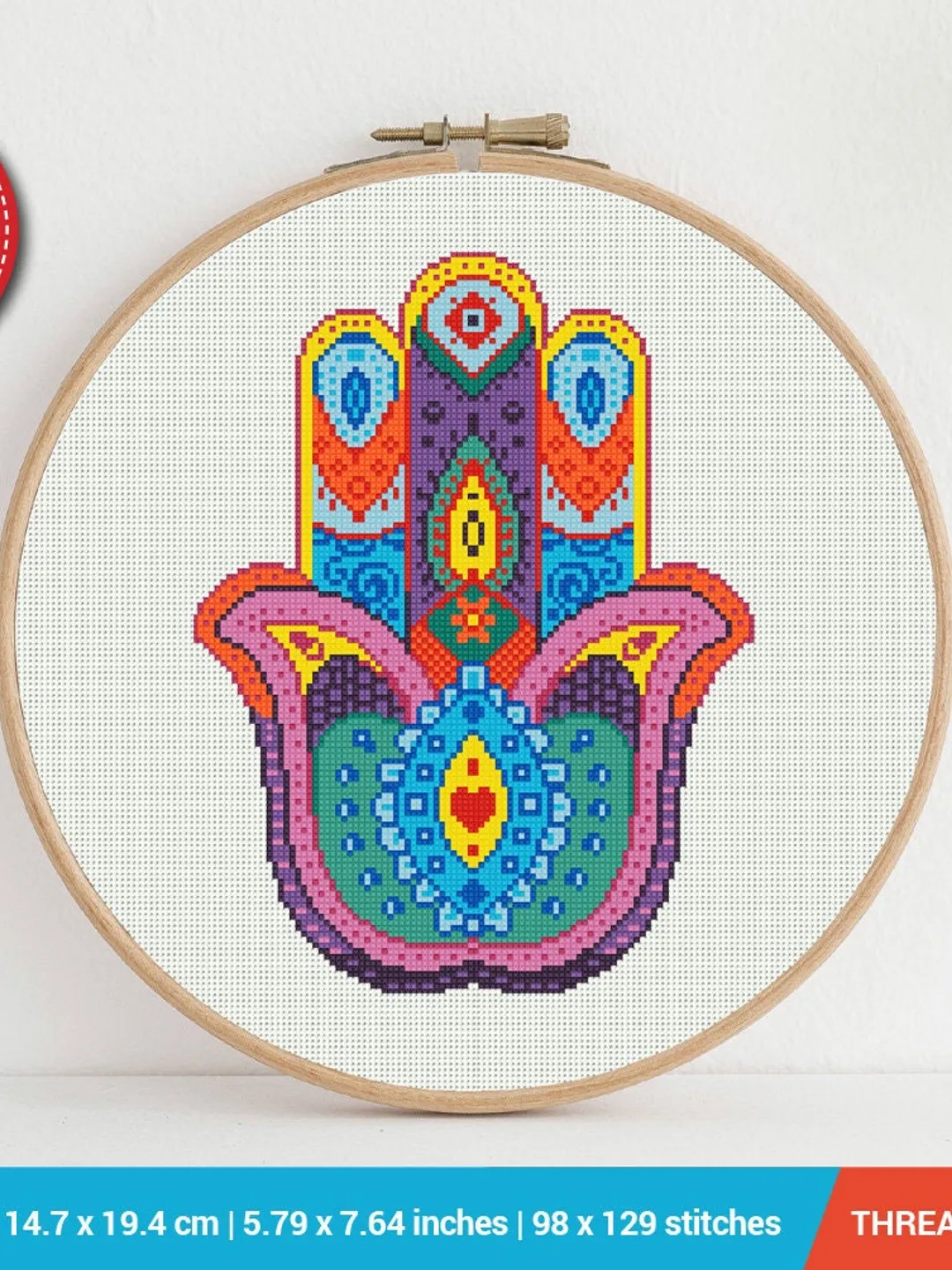 Mandala Hand Cross stitch pattern | Embroidery Pattern | Instant Download | Embroidery Designs