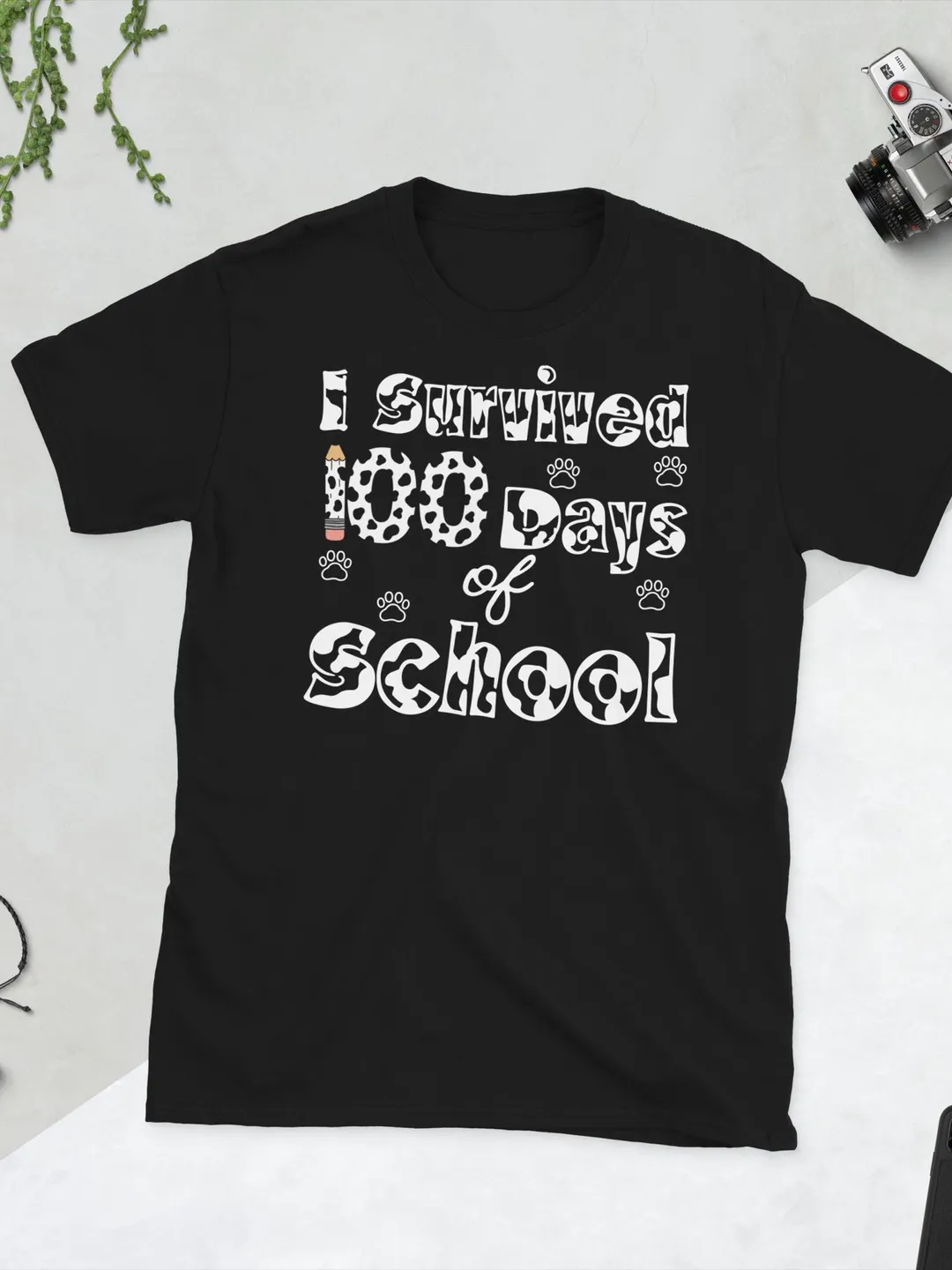 100 Days of School Shirt, Cute Puppy Spot Dalmatian Print Teacher Tee, Happy 100th Day Celebration T-Shirt for Student Kids, Dog Theme Gift